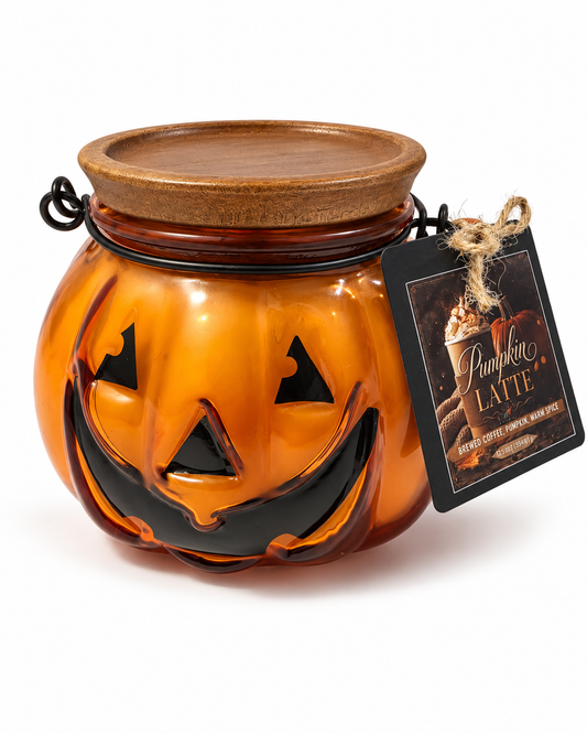 Pumpkin Latte | Orange Glass Pumpkin Candle