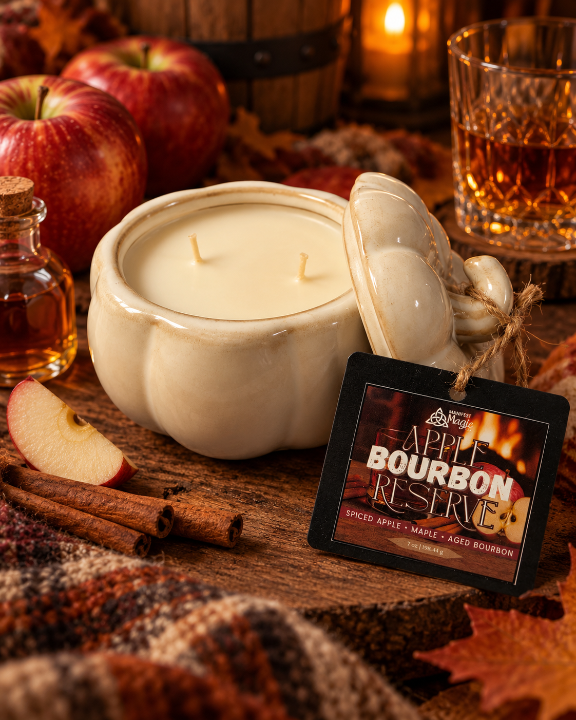 Apple Bourbon Reserve | White Pumpkin Jar Candle